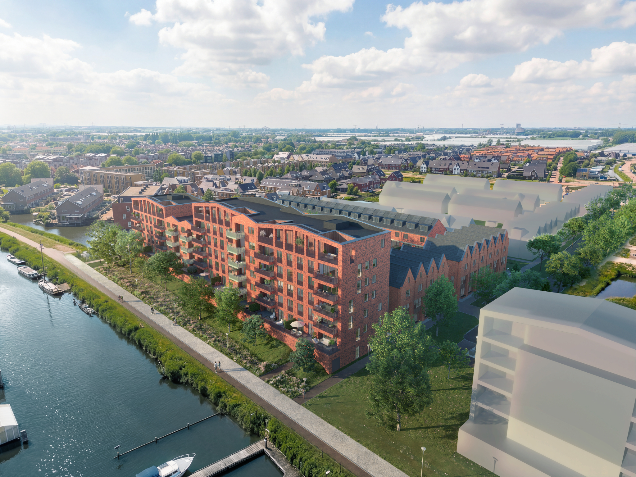 Aan de Kade fase 2, vogelvlucht appartementen LR